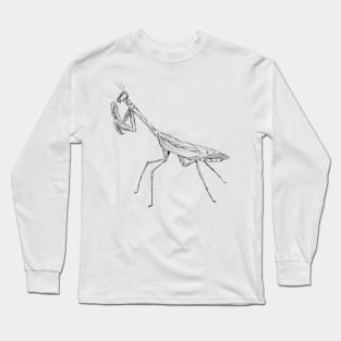 praying mantis fineliner Long Sleeve T-Shirt